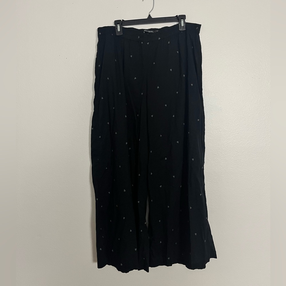 Gudrun Sjoden Rare Black Lagenlook Pants With Hearts